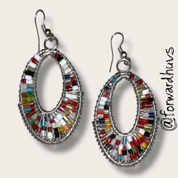 Bundle Sale 3 for $15 | Hand Crafted Multicolored Seed Bead Earrings - Picture 1 of 9